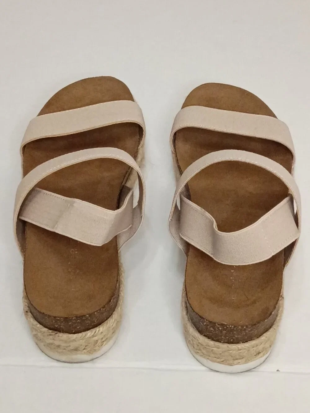 Madden Girl Cybell Nude Espadrille Platform Sandals Women's Size 7.5M